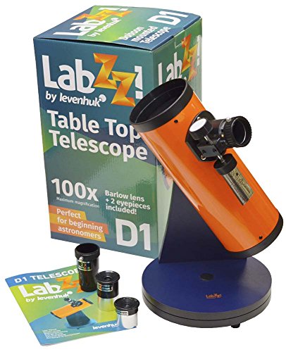 Levenhuk Telescopio LabZZ D1 para Niños, de Fácil Uso, con Montura Dobsoniana Giratoria de Sobremesa y un Poder de Aumento de 100x