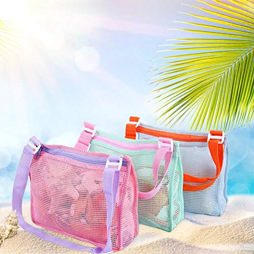 Lewpox Paquete de Juguete de Arena, Playa Plegable Toys Malla de Bolsillo Bolsa de Limpieza Bolsa de Malla de Playa para Juguetes para niños, Bolas, Ropa, Toallas de Playa, Ropa