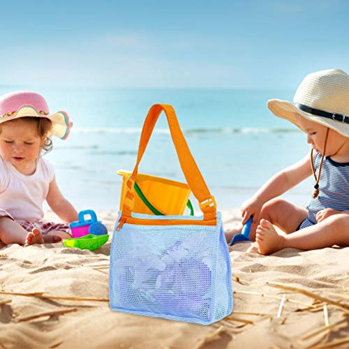 Lewpox Paquete de Juguete de Arena, Playa Plegable Toys Malla de Bolsillo Bolsa de Limpieza Bolsa de Malla de Playa para Juguetes para niños, Bolas, Ropa, Toallas de Playa, Ropa