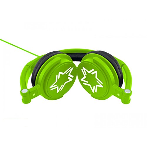 Lexibook - Auriculares Estereo, Cascos Audio con Diadema Ajugustable Y Plegable, Verde Brillante Hp010