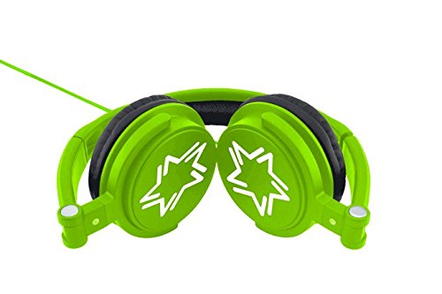 Lexibook - Auriculares Estereo, Cascos Audio con Diadema Ajugustable Y Plegable, Verde Brillante Hp010