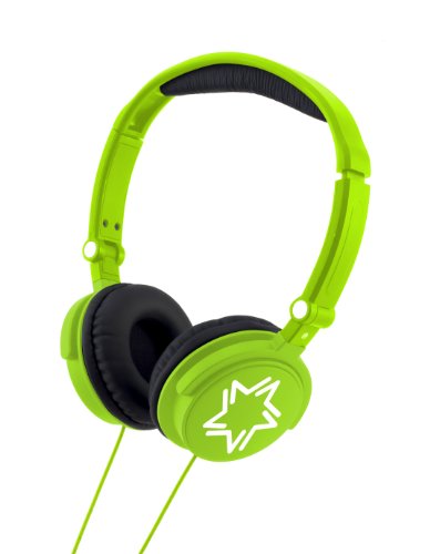 Lexibook - Auriculares Estereo, Cascos Audio con Diadema Ajugustable Y Plegable, Verde Brillante Hp010