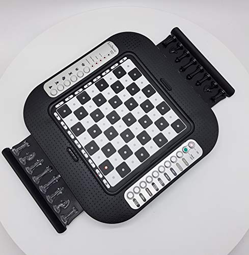 LEXIBOOK- Chessman FX, ajedrez electrónico con Teclado sensitivo y Efectos de luz y Sonido, 32 Piezas, 64 Niveles de dificultad, Juego de Mesa Familiar, Negro/Argento