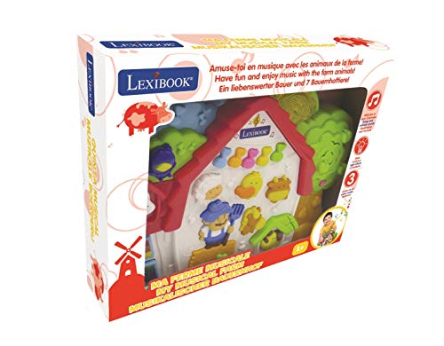 LEXIBOOK- Granja electrónica, Juguete Educativo Infantil Preescolar, descubre Animales en la música, Efectos de luz y Canciones, Multicolor