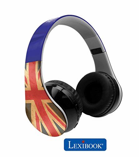 LEXIBOOK Lexibook-BTHP400UK Casco Audio con Bluetooth, Auriculares Diadema, Diseño Bandera Reino Unido (Bthp400Uk)