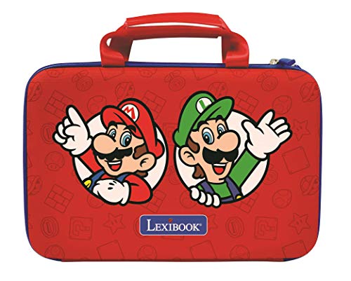 LEXIBOOK- Nintendo Super Mario - Maxi Bolso de protección para Laptop, Ordenador portatil, Tablet o Consola, Azul/Rojo