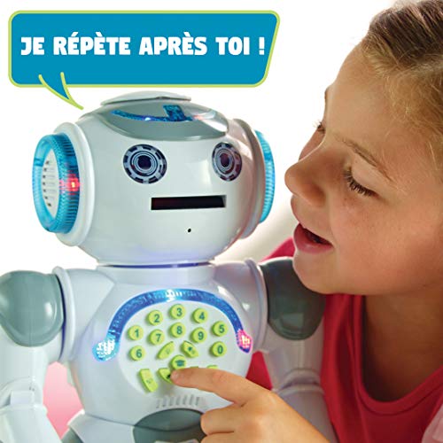 Lexibook ROB80FR Powerman MAX-Robot eléctrico programable Jouer apprendre-Jouet Pour garçons et Filles-Parle en français, Danse, Musique, Stem, Historia de la Historia, Lance Des disques