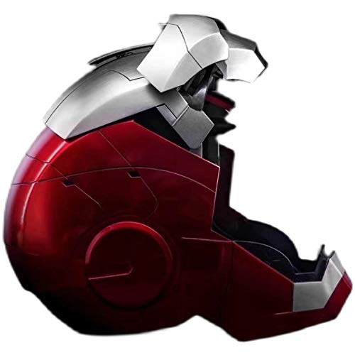 LGYCB Superhéroe 1: 1 Iron Man MK5 Casco Armadura Apertura y Cierre eléctricos Máscara usable Real Disfraces de Halloween Fiesta Sombreros coleccionables,ABS