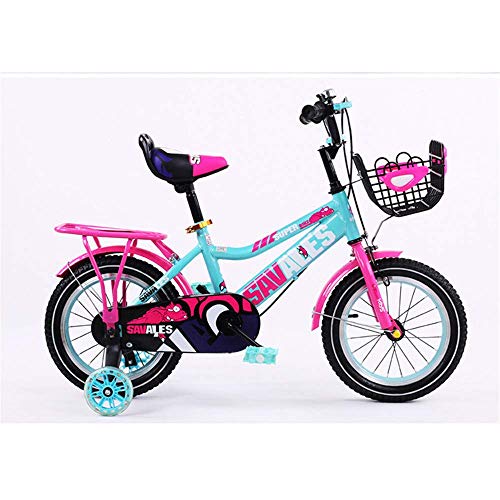 LHQ-HQ Bicicletas niños Equilibrio Muchachos de los niños de Dibujos Animados Lindo de Gilrs Pintura Bicicleta con Los estabilizadores de 12 Pulgadas Edad 3-5Y Formación Bici del Empuje (Color: Rojo)