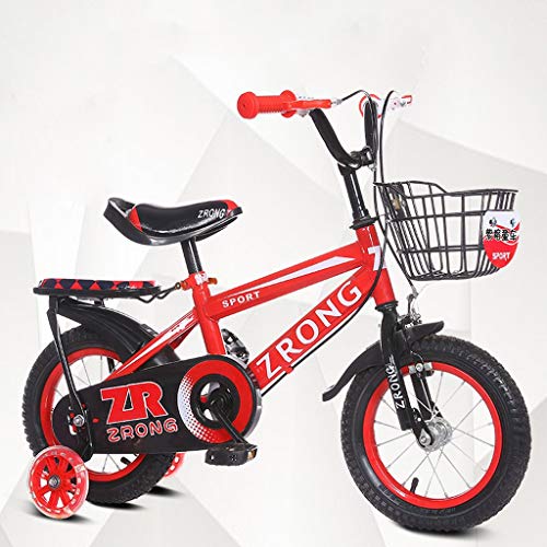 LHQ-HQ De los niños de bicicletas de 14 pulgadas de bicicletas niños de 3-5 años de edad bici del bebé de alto contenido de carbono de acero cochecito, roja / / verde de la bicicleta de los niños azul