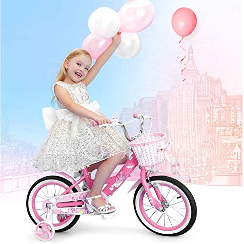 LHQ-HQ Estilo Bicicletas niños Equilibrio niños de la Muchacha Princesa de Bicicletas Bicicletas de 12" 14" 16" 18" Bicicleta Niños 3-12 for Empuje Años de Edad Niños Formación Rosa Bici (Tamaño: 12"