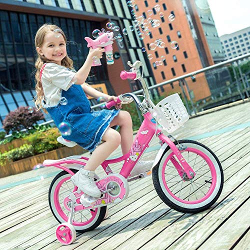 LHQ-HQ Estilo Bicicletas niños Equilibrio niños de la Muchacha Princesa de Bicicletas Bicicletas de 12" 14" 16" 18" Bicicleta Niños 3-12 for Empuje Años de Edad Niños Formación Rosa Bici (Tamaño: 12"