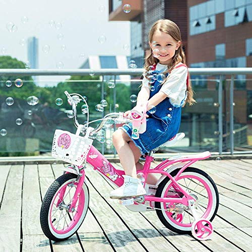 LHQ-HQ Estilo Bicicletas niños Equilibrio niños de la Muchacha Princesa de Bicicletas Bicicletas de 12" 14" 16" 18" Bicicleta Niños 3-12 for Empuje Años de Edad Niños Formación Rosa Bici (Tamaño: 12"