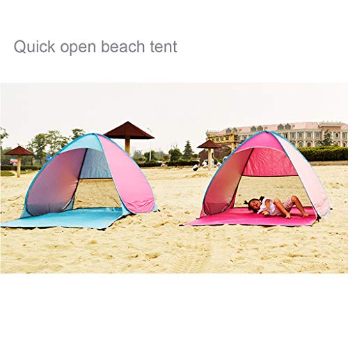 LHY DECORATION Tenda Da Spiaggia Pop-Up Automatica, Tenda Anti-UV Portatile per Escursionismo All'aperto Al Coperto Riparo Da Campeggio per Famiglie E Animali Domestici,Azul