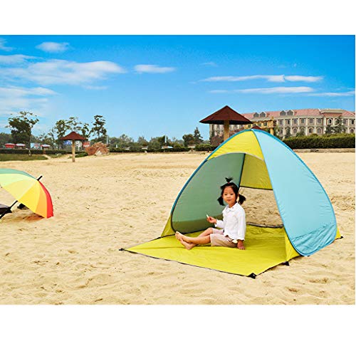 LHY DECORATION Tenda Da Spiaggia Pop-Up Automatica, Tenda Anti-UV Portatile per Escursionismo All'aperto Al Coperto Riparo Da Campeggio per Famiglie E Animali Domestici,Azul