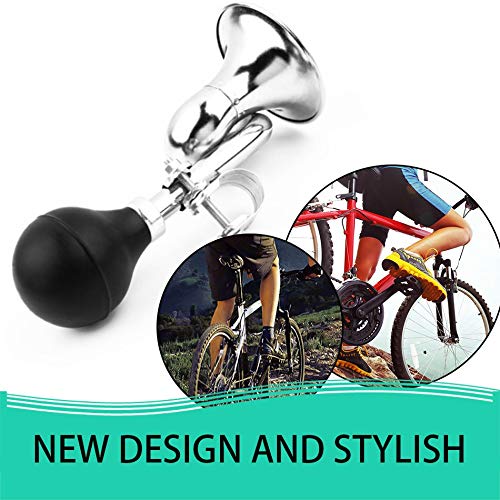 Libertroy Estilo clásico Cuerno de Caracol Fuerte Bicicleta de Bicicleta de Boca Completa Bicicleta Retro Vintage Bugle Bell Mountain Mountain Bike Accesorios-Negro + Plata