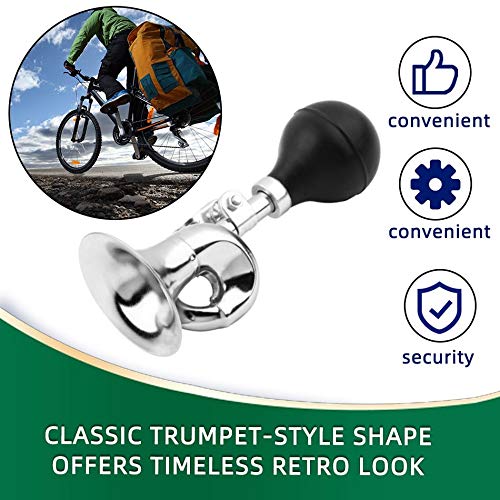 Libertroy Estilo clásico Cuerno de Caracol Fuerte Bicicleta de Bicicleta de Boca Completa Bicicleta Retro Vintage Bugle Bell Mountain Mountain Bike Accesorios-Negro + Plata