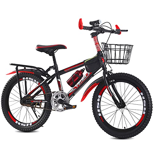 LICHUXIN Bicicleta para Niños De Una Velocidad De 20/22/24 Pulgadas, Bicicletas Todoterreno De Moda para Niños Y Niñas, MTB para Niños Y Jóvenes con Linternas Brillantes, Regalos para Niños,01,22"