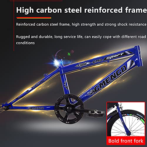 LICHUXIN Bicicletas para Niños 20/22 Pulgadas Y 7 Velocidades, Bicicletas Campo Traviesa para Niños Niñas Y Adolescentes, Cuadro De Acero Al Carbono Y Canasta para Bicicletas, Azul,22"