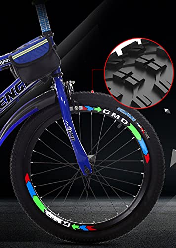 LICHUXIN Bicicletas para Niños 20/22 Pulgadas Y 7 Velocidades, Bicicletas Campo Traviesa para Niños Niñas Y Adolescentes, Cuadro De Acero Al Carbono Y Canasta para Bicicletas, Azul,22"