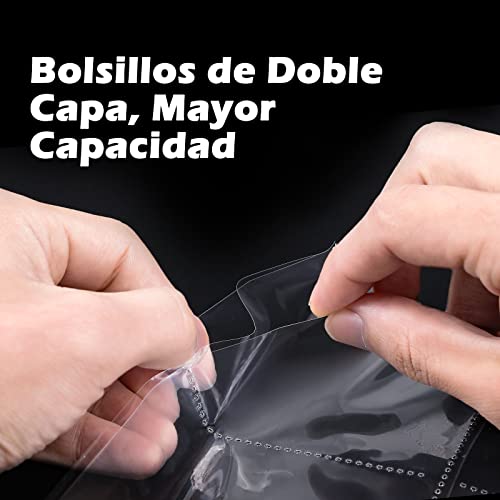 Lictin Álbum de Cartas Coleccionables-Transparente e Impermeable 540 Bolsillos, Álbum Colección Tarjetas, Álbum de Fundas para cartas, Almacenamiento de Carpetas de Tarjetas de Transacciones (Azul)