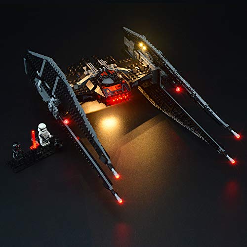 LIGHTAILING Conjunto de Luces (Star Wars Kylo Ren's Tie Fighter) Modelo de Construcción de Bloques - Kit de luz LED Compatible con Lego 75179 (NO Incluido en el Modelo)