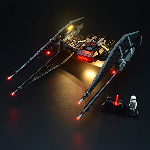 LIGHTAILING Conjunto de Luces (Star Wars Kylo Ren's Tie Fighter) Modelo de Construcción de Bloques - Kit de luz LED Compatible con Lego 75179 (NO Incluido en el Modelo)