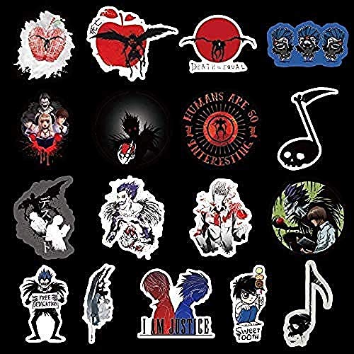 Ligoi 50 Piezas JapóN Anime Death Note Paquete De Pegatinas para NiñOs PapeleríA PortáTil MonopatíN Ps4 Casco De Guitarra Juguetes Pegatinas Impermeables