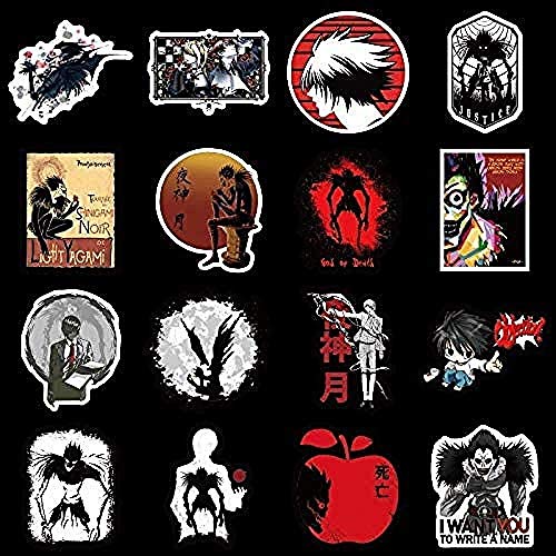 Ligoi 50 Piezas JapóN Anime Death Note Paquete De Pegatinas para NiñOs PapeleríA PortáTil MonopatíN Ps4 Casco De Guitarra Juguetes Pegatinas Impermeables