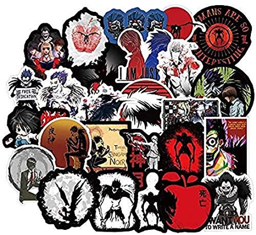 Ligoi 50 Piezas JapóN Anime Death Note Paquete De Pegatinas para NiñOs PapeleríA PortáTil MonopatíN Ps4 Casco De Guitarra Juguetes Pegatinas Impermeables