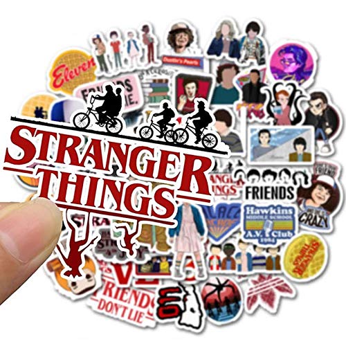 Ligoi-50pcs Impermeable PVC Stranger Things Stickers Skateboard Guitarra Maleta DIY Motocicleta Snowboard Graffiti Sticker Kid Toy