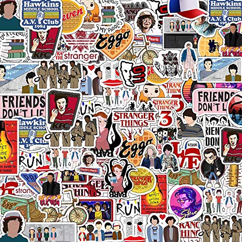 Ligoi-50pcs Impermeable PVC Stranger Things Stickers Skateboard Guitarra Maleta DIY Motocicleta Snowboard Graffiti Sticker Kid Toy