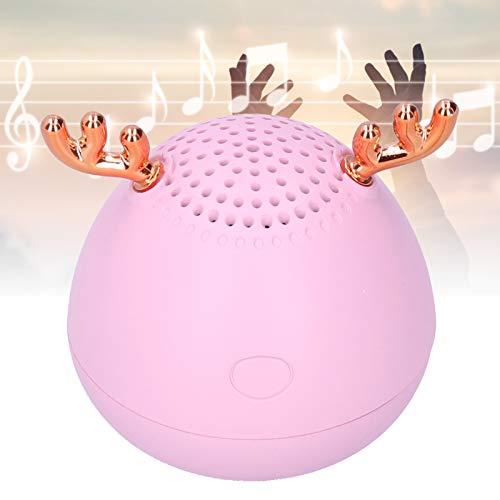 LIKJ Bocina Bluetooth, Rango Completo de 3 W Apariencia del Cervatillo Mini Altavoz Bluetooth inalámbrico 5.0 Versión de Bluetooth Tiempo de Juego 8 Horas Altavoz inalámbrico Deer para teléfono(Rosa)