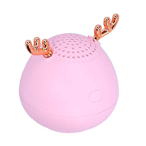 LIKJ Bocina Bluetooth, Rango Completo de 3 W Apariencia del Cervatillo Mini Altavoz Bluetooth inalámbrico 5.0 Versión de Bluetooth Tiempo de Juego 8 Horas Altavoz inalámbrico Deer para teléfono(Rosa)