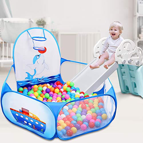 Likorlove Piscinas de Bolas, Tienda de Campaña Infantil Plegable, Parque de Bolas Infantil, Casitas Infantiles Tela, Regalo de Juguete Bebe para niños de 1 a 5 años, 120cm Azul