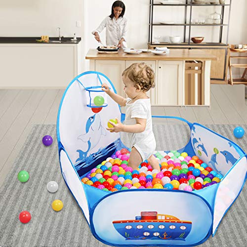 Likorlove Piscinas de Bolas, Tienda de Campaña Infantil Plegable, Parque de Bolas Infantil, Casitas Infantiles Tela, Regalo de Juguete Bebe para niños de 1 a 5 años, 120cm Azul