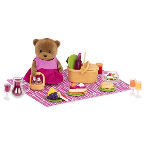 Li’l Woodzeez – Set de Picnic – Set de 29 Piezas con Personajes de Animales, Comida de Juguete y Accesorios – Figuras en Miniatura a Sets de Juego para Niños Mayores de 3+