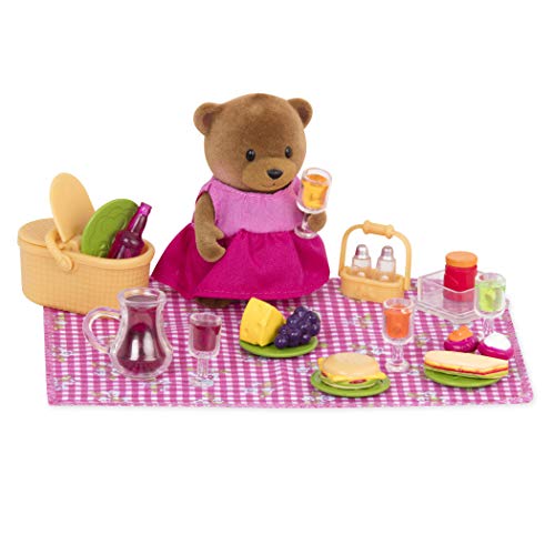 Li’l Woodzeez – Set de Picnic – Set de 29 Piezas con Personajes de Animales, Comida de Juguete y Accesorios – Figuras en Miniatura a Sets de Juego para Niños Mayores de 3+