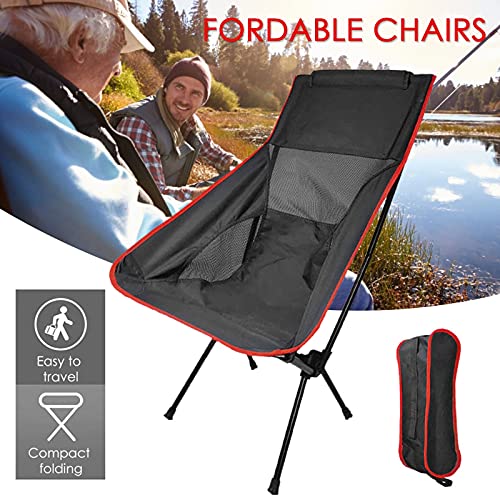 LIMX Silla de Espalda Alta Silla de Pesca Portátil Plegable Oxford Asiento de Tela con una Capacidad de Carga de 120 kg, Silla de Playa de Camping al Aire Libre ( Color : Black , Size : 44*89CM )