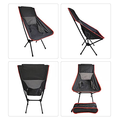 LIMX Silla de Espalda Alta Silla de Pesca Portátil Plegable Oxford Asiento de Tela con una Capacidad de Carga de 120 kg, Silla de Playa de Camping al Aire Libre ( Color : Black , Size : 44*89CM )