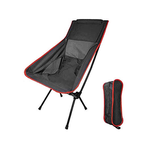 LIMX Silla de Espalda Alta Silla de Pesca Portátil Plegable Oxford Asiento de Tela con una Capacidad de Carga de 120 kg, Silla de Playa de Camping al Aire Libre ( Color : Black , Size : 44*89CM )