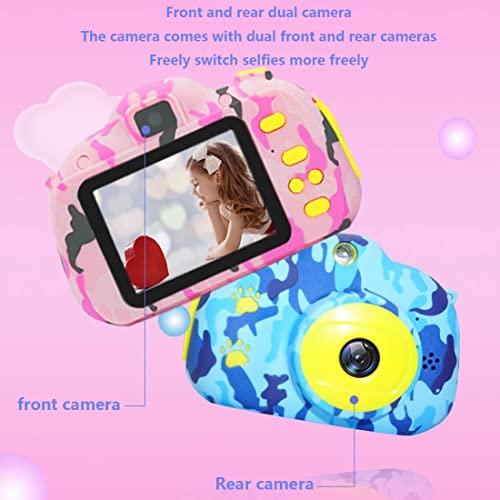 LINXHE Cámara for niños, Selfie Regalos de cámaras Digitales for niñas for niños, 108 0p HD Cámara de Video con 3 2GB SD Tarjeta for niños (Color : Blue)