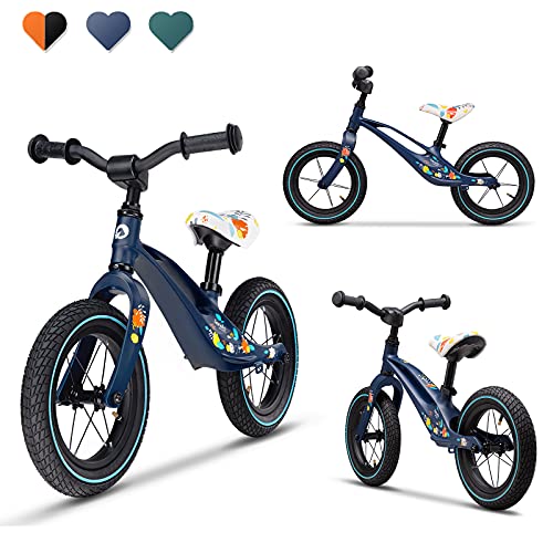 LIONELO Bart Bicicleta sin Pedales de 2 años hasta 30kg, Cuadro de magnesio, al Estilo Deportivo, Ruedas 12", Altura de Manillar y sillín Regulable, Muy Robusta y Ligera (Azul, Bart Air)