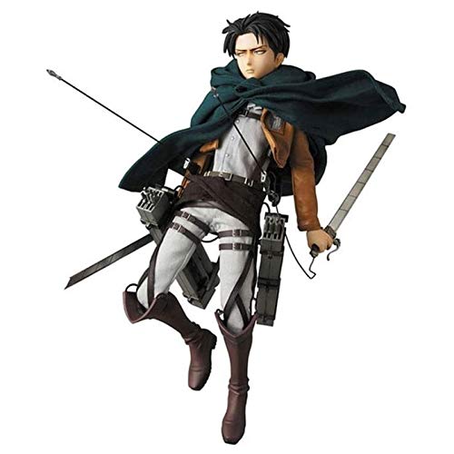 LIQIN Ataque en Titán Figura Levi Ackerman PVC Anime Figure Figure Model Toy Doll Ornamentos Se Pueden recolectar Regalos de Sorpresa 22 cm Pop Figuras