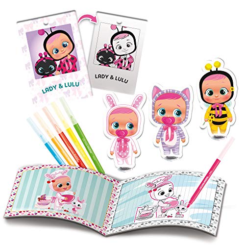 Lisciani - Cry Babies Bebés Llorones, Crea y colorea con rotuladores fluo - Juego educativo creativo para niñas a partir de 3 años - 83473