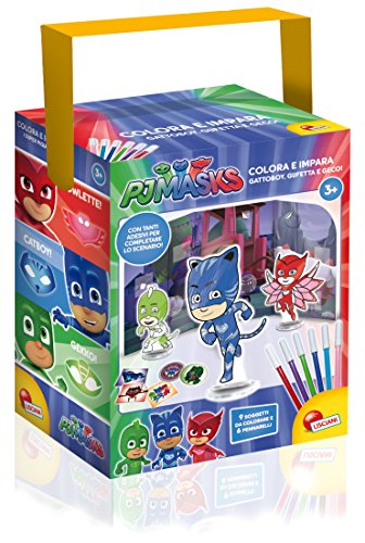 Lisciani Giochi 62928 – PJ Masks Colorea y aprende Gatuno, Buhíta y Gekko.