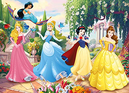 Lisciani Puzzle en Maleta de 60 piezas 2 en 1, Doble Cara con reverso para colorear - Disney Princesas 73863