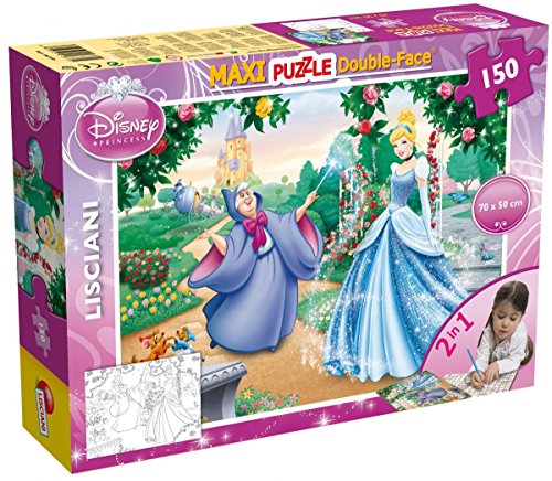 Lisciani Puzzle Maxi Floor para niños de 150 piezas 2 en 1, Doble Cara con reverso para colorear - Disney Cenicienta 46720