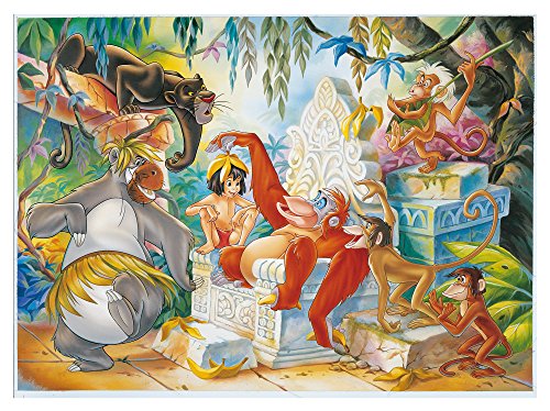 Lisciani Puzzle para niños de 108 piezas 2 en 1, Doble Cara con reverso para colorear - Disney El libro de la Jungla 48045