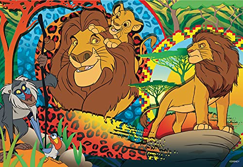 Lisciani Puzzle para niños de 24 piezas 2 en 1, Doble Cara con reverso para colorear - Disney Rey Leon 86498